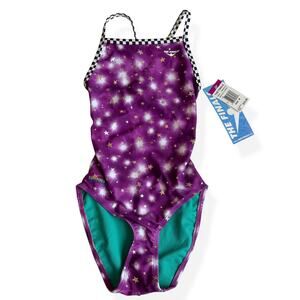 NEW The Finals Aries Foil Flutterback 1 Piece Swimsuit Girls 26